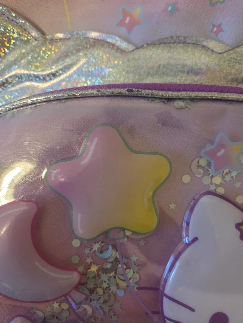 Hello Kitty Pink & Purple Kids Backpack with Glitter Stars